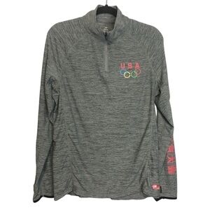 TEAM USA Olympic 1/4 Zip Long Sleeve Grey Shirt, size M